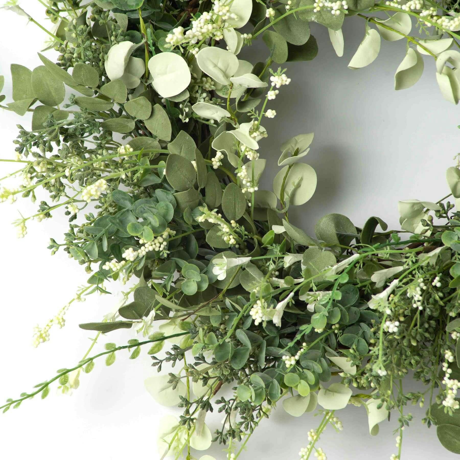 Mixed Eucalyptus, Green Ruscus Greenery All Seasons Wreath