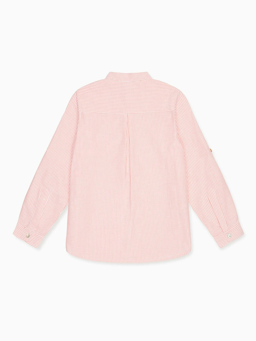 Orange Stripe Mateo Long Sleeve Boy Shirt