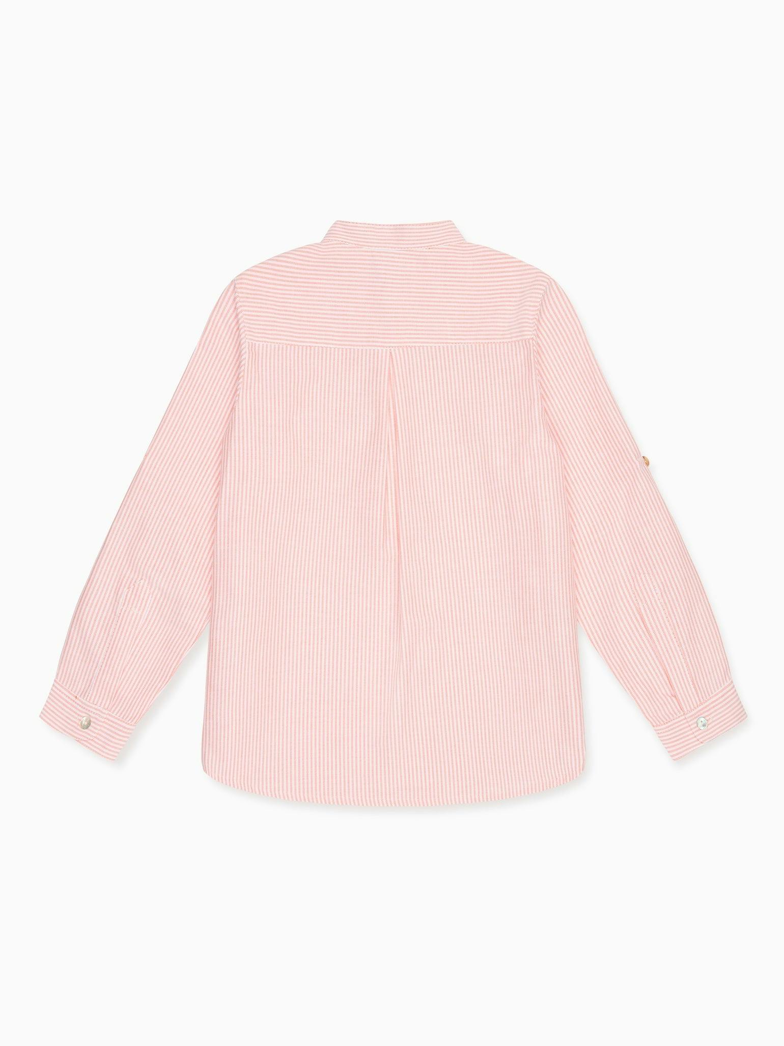 Orange Stripe Mateo Long Sleeve Boy Shirt