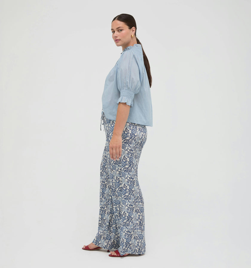 The Zinnia Top -  Dusty Blue