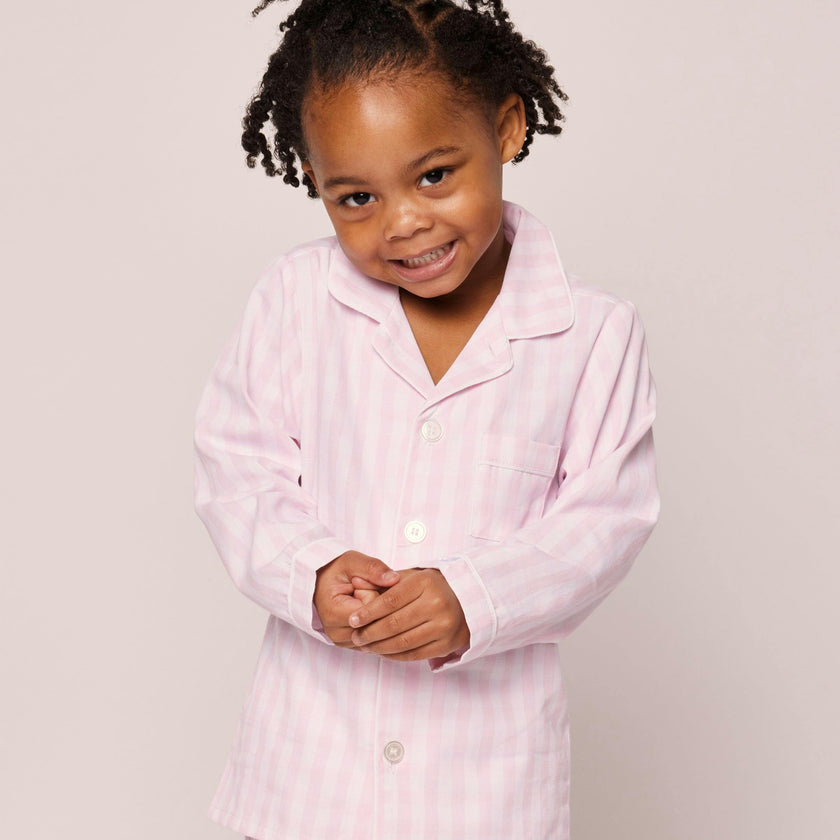 Kid's Twill Pajama Set in Pink Gingham