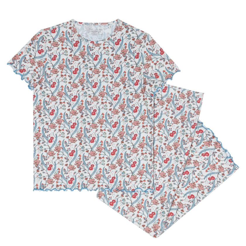 women's mercado bloom short sleeve pima pajamas set