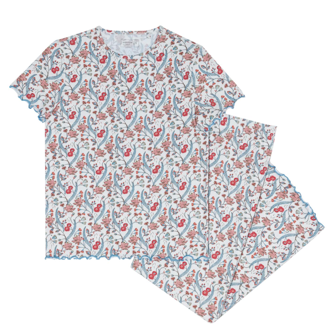women's mercado bloom short sleeve pima pajamas set