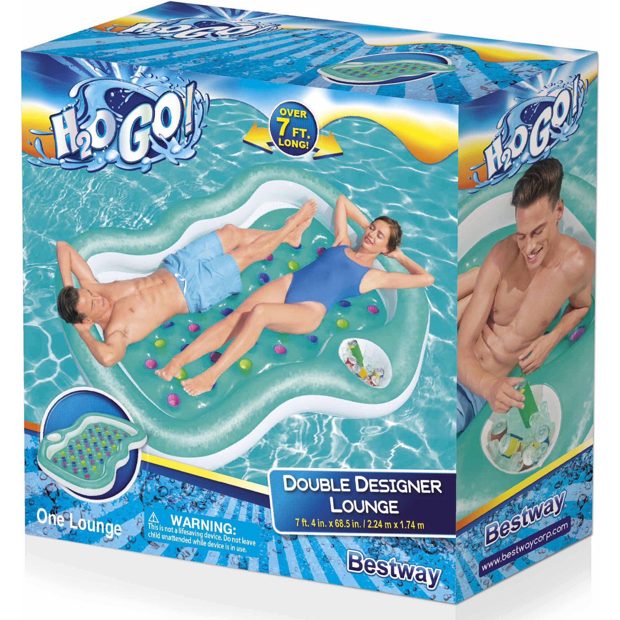 H2OGO! Double Designer Pool Lounge - 7'4
