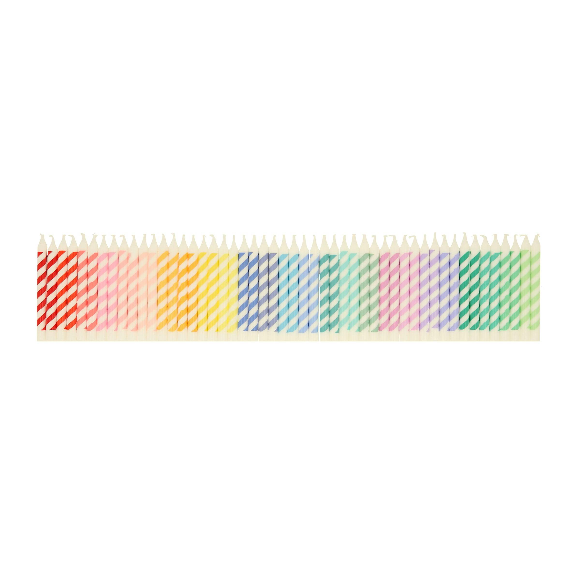 Rainbow Striped Mini Candles