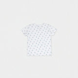 Cederique Baby T-shirt Short Sleeve, White Blue Boat