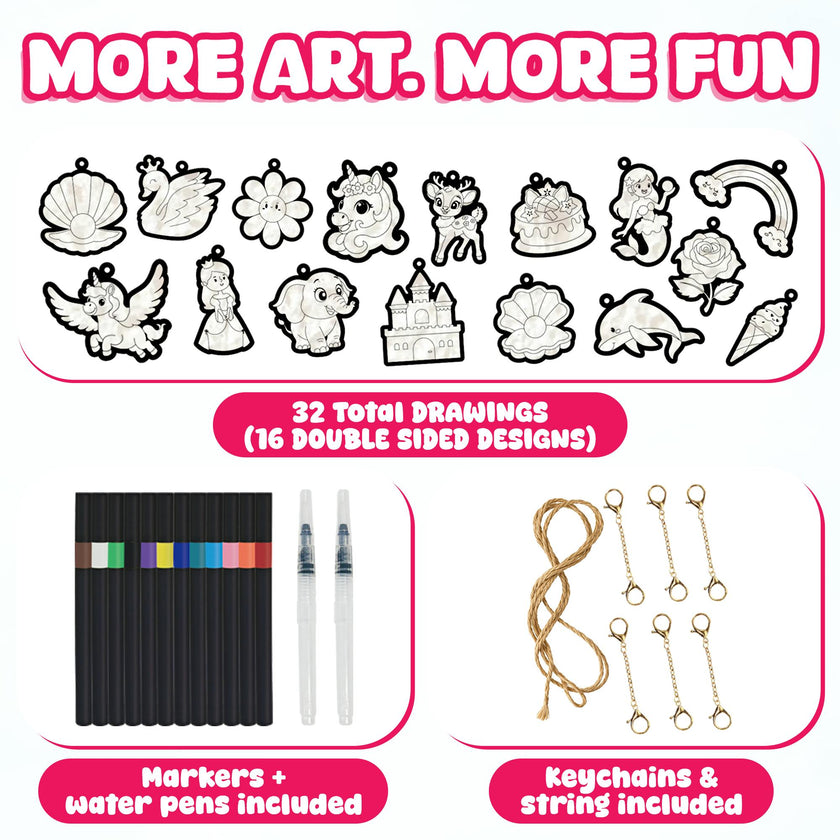 Aqua Fluffs Mess-Free 3D Puffs Art Kit for Kids Double-Sided Craft Set Kit