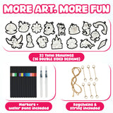 Aqua Fluffs Mess-Free 3D Puffs Art Kit for Kids Double-Sided Craft Set Kit