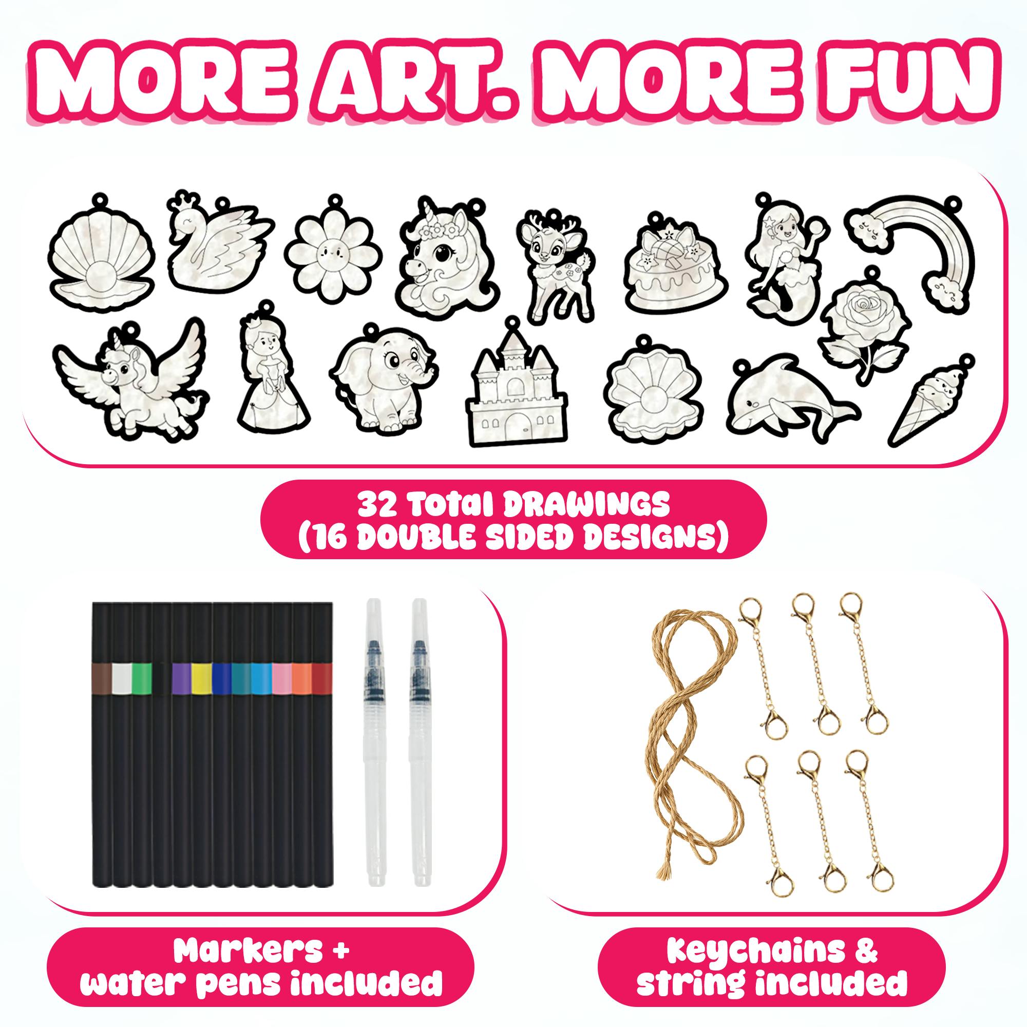 Aqua Fluffs Mess-Free 3D Puffs Art Kit for Kids Double-Sided Craft Set Kit