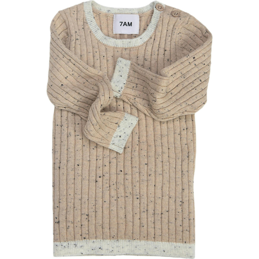 Ribbed Knit Long Sleeve Retro Top