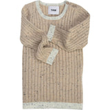 Ribbed Knit Long Sleeve Retro Top