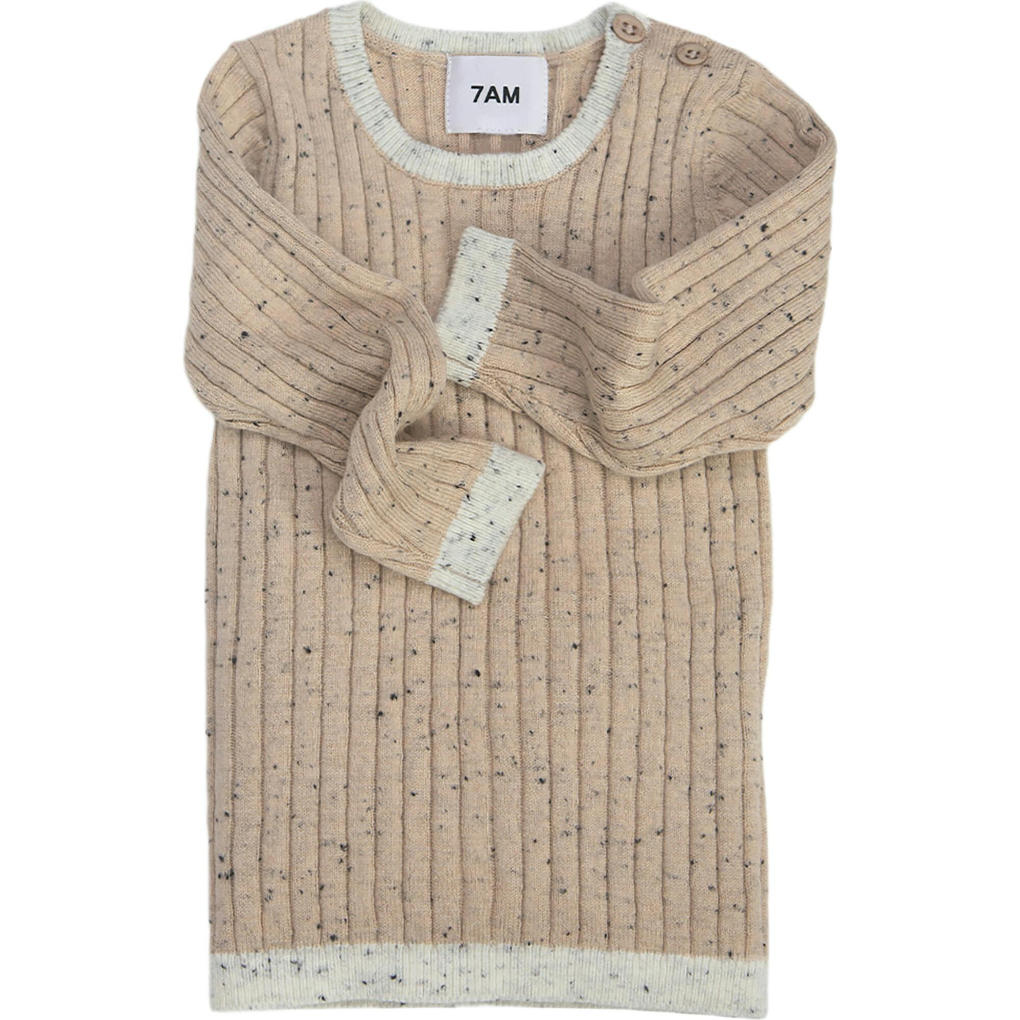 Ribbed Knit Long Sleeve Retro Top