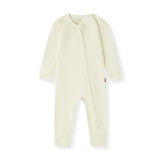 Cream Waffle Zipper Pajama