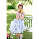 Marguerite Floral Blue Frilled Sleeveless Smocked Dress