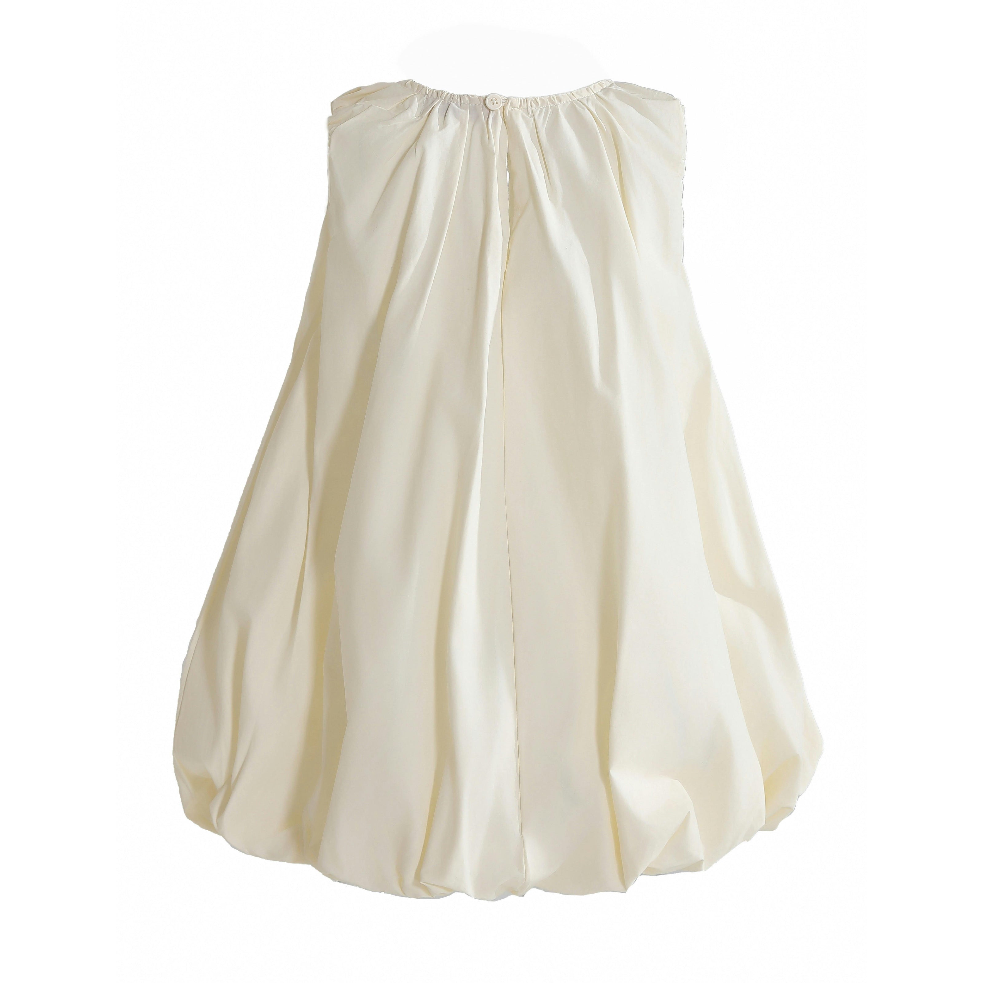 Cream Verona Bow Rosette Balloon Dress