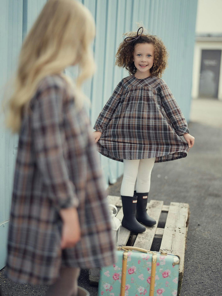 Sweet Plaid Long Sleeve Dress