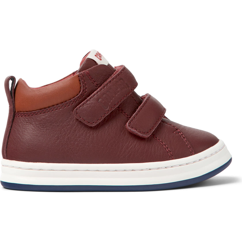 Runner Four 2-Velcro Strap Leather Sneakers, Burgundy