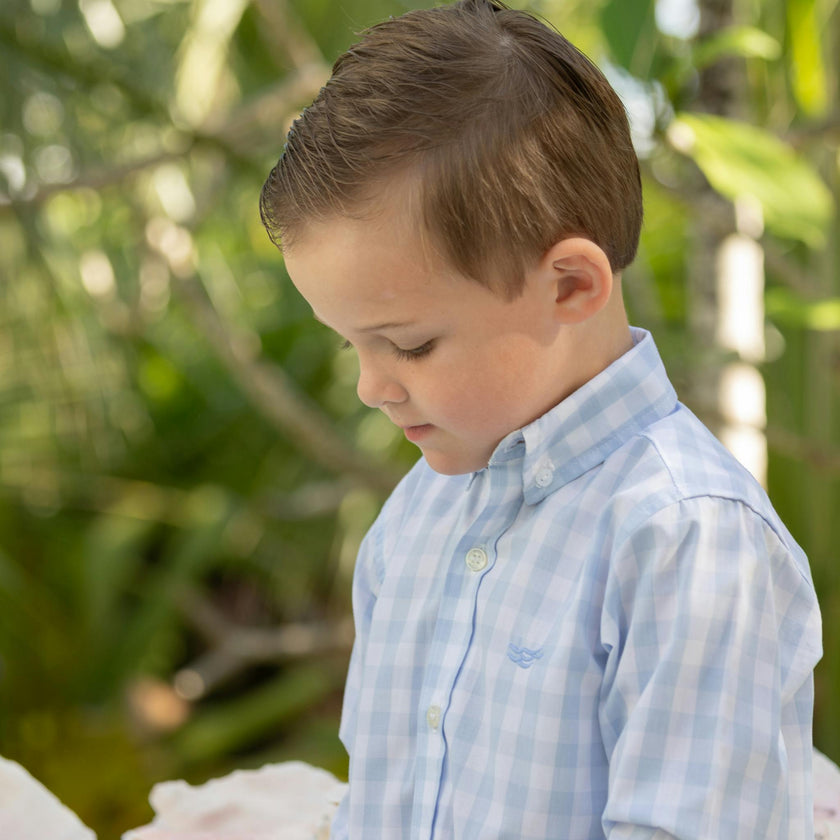 Bennett Button Down in Bailey's Bay Blue Gingham