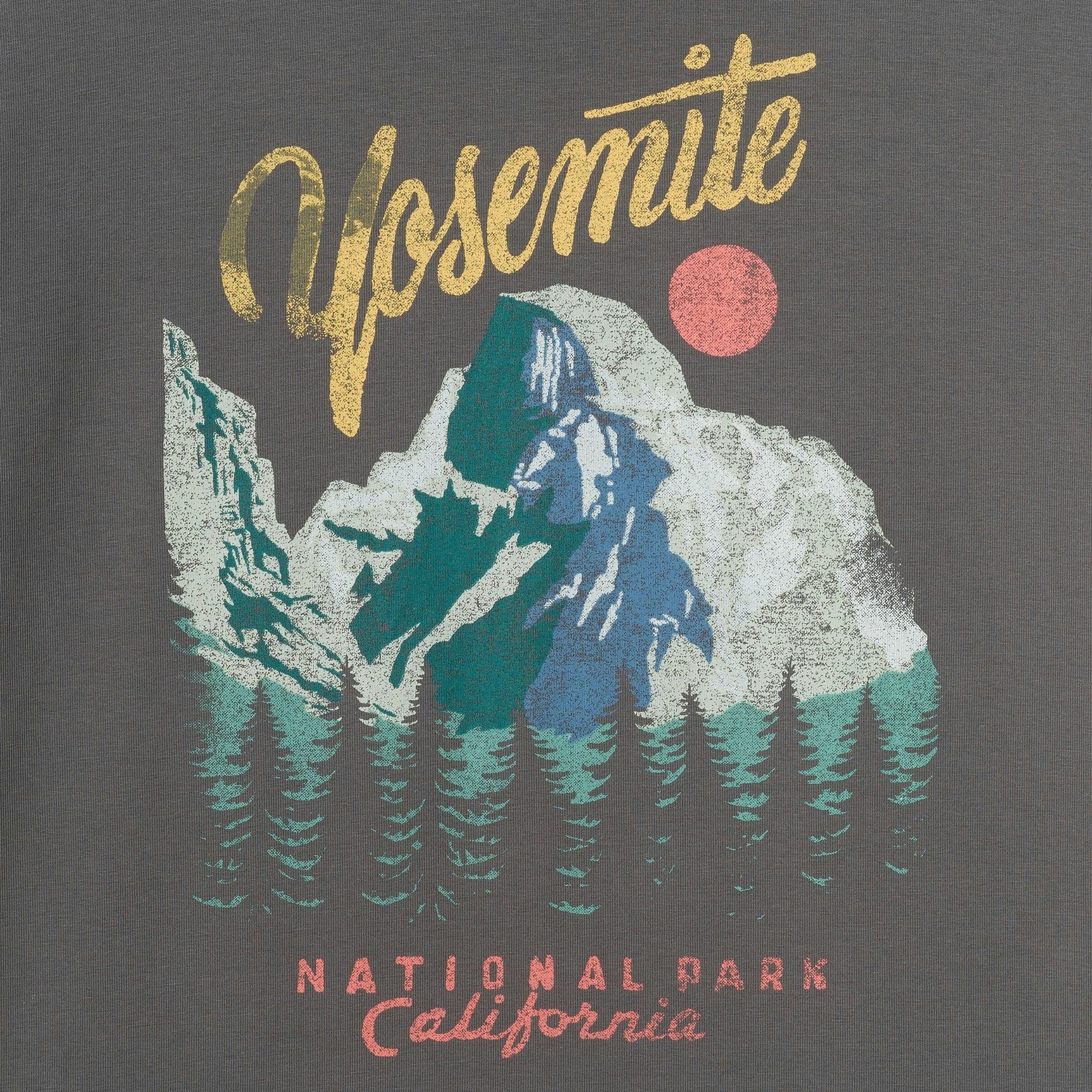 Boys Long Sleeve Graphic Tee | Yosemite - Charcoal