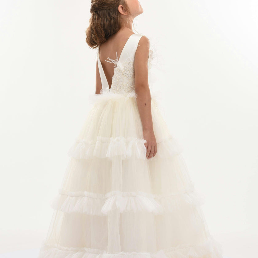 Off White Jasmine Tulle Dress