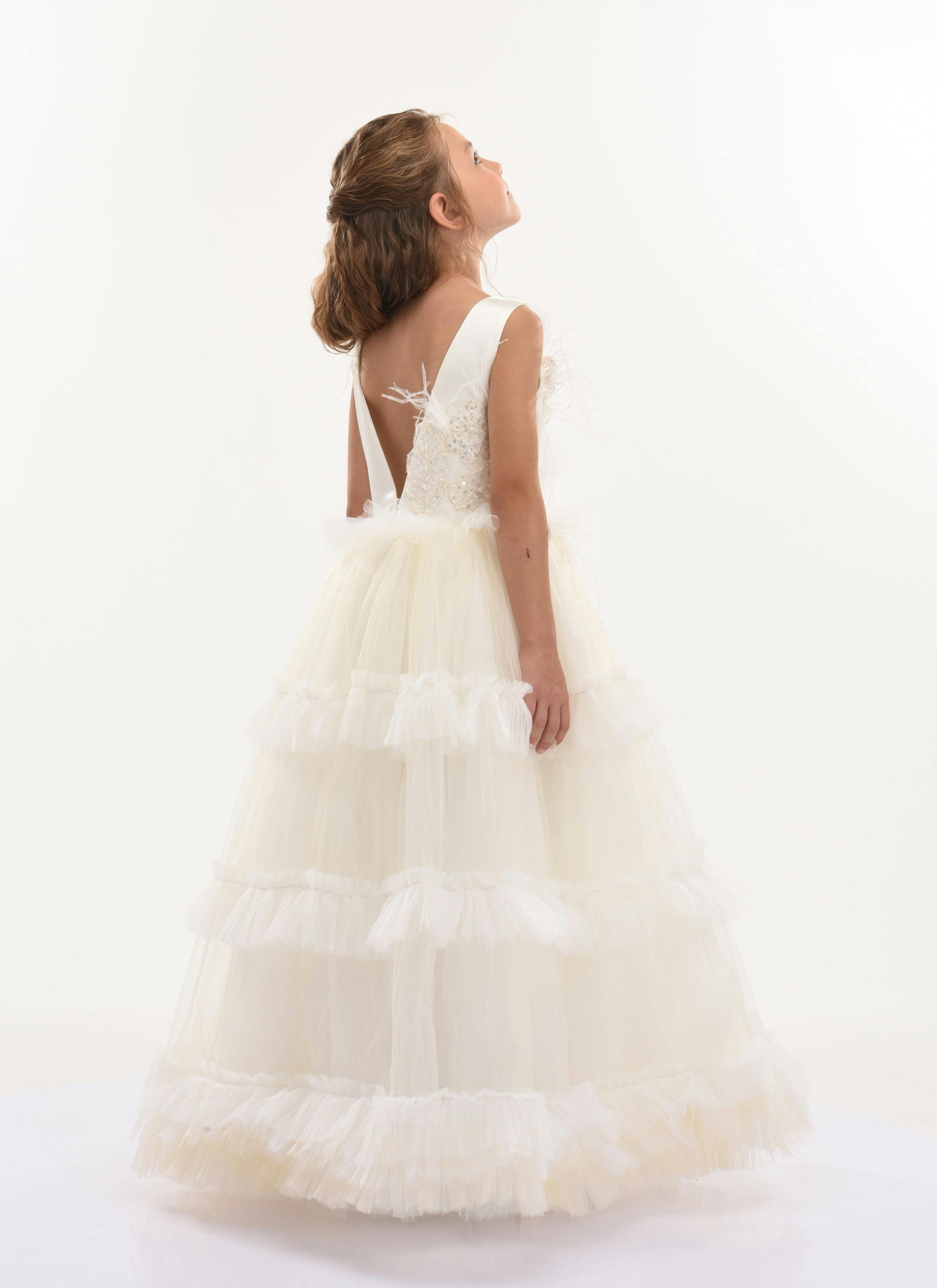 Off White Jasmine Tulle Dress