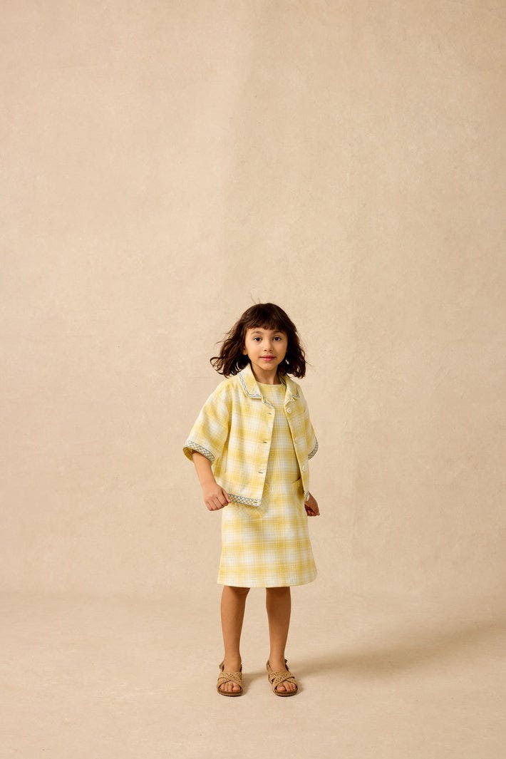 Jumper Dress in Daisy Plaid