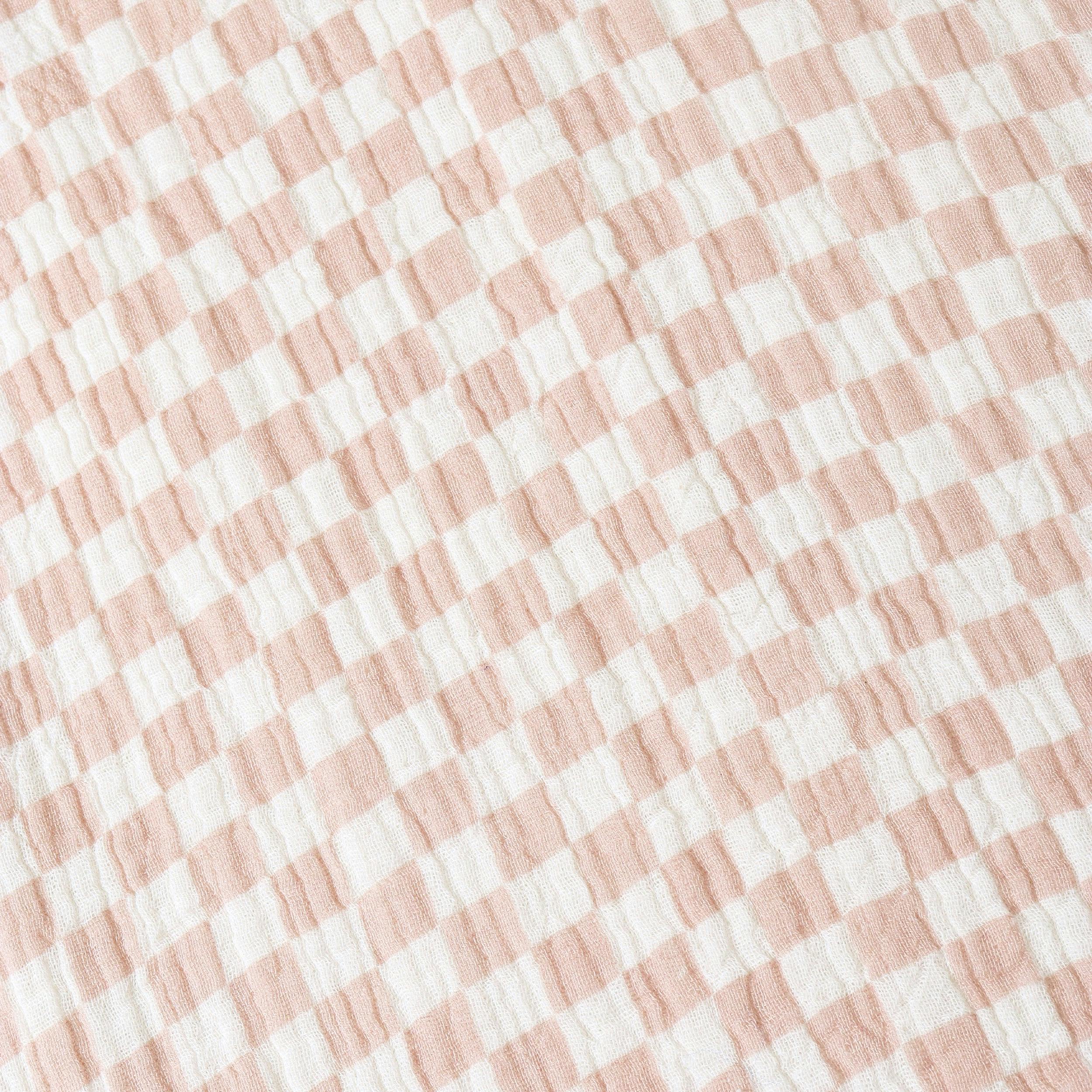 Organic Buttoned Jumpsuit - Brick Checks