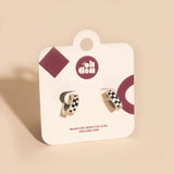 Checkered Chunky Huggie Hoop Earrings