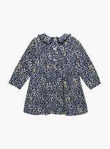 Baby Woodland Bunny Jersey Dress in Navy