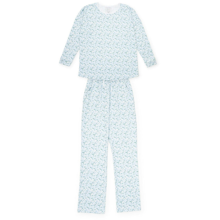 Audrey Women's Longsleeve Top Pant Set - Snow-Capped Mountains