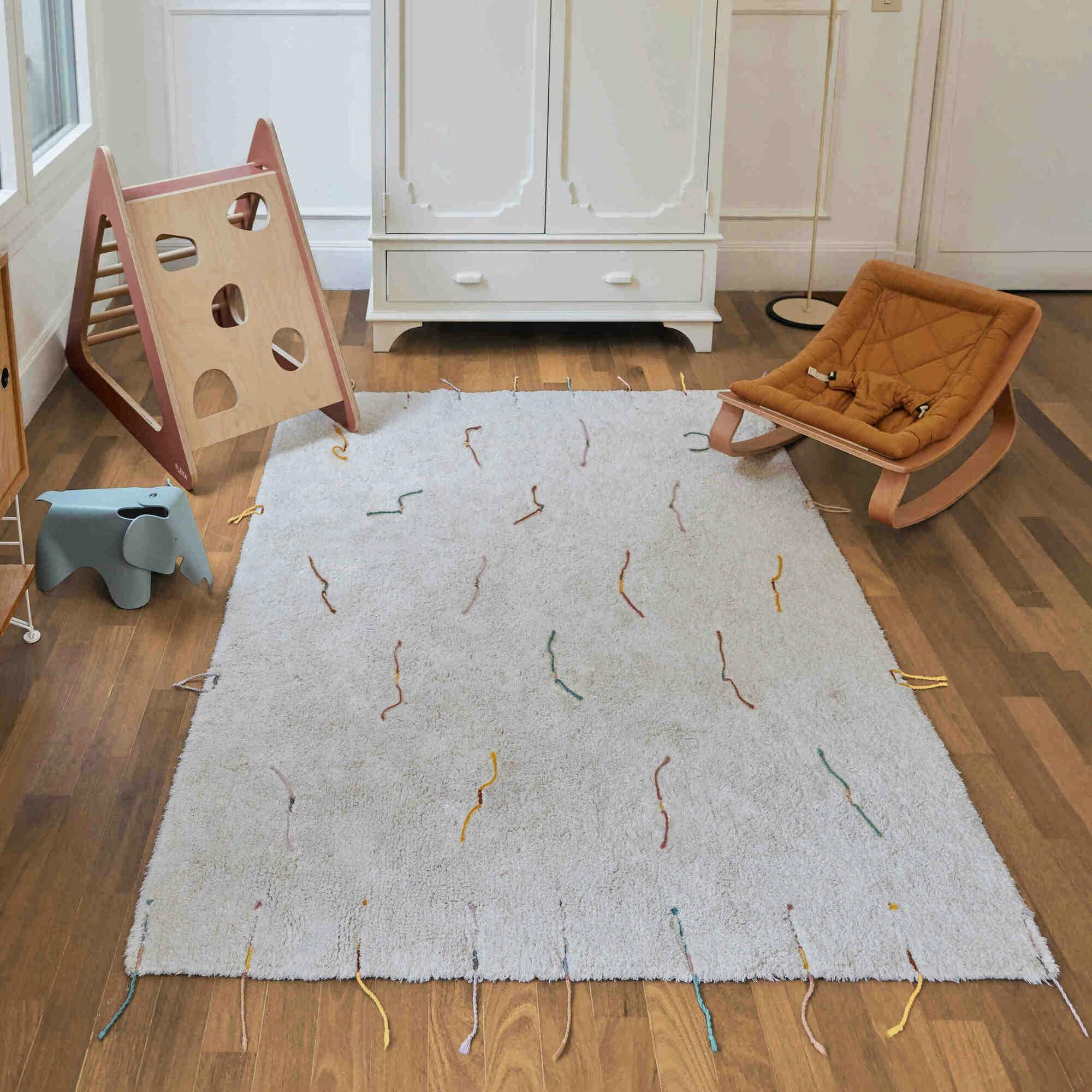 Washable Play Rug Wildflowers 4' x 5' 3