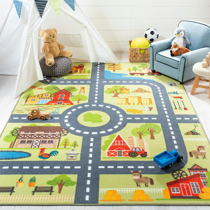 Kids Playhouse Journey Rug, Green