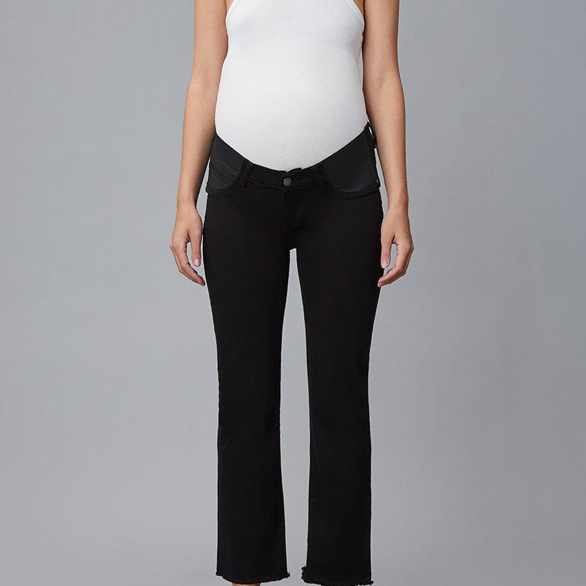 Patti Straight Maternity Vintage Jeans | Black Peached Raw