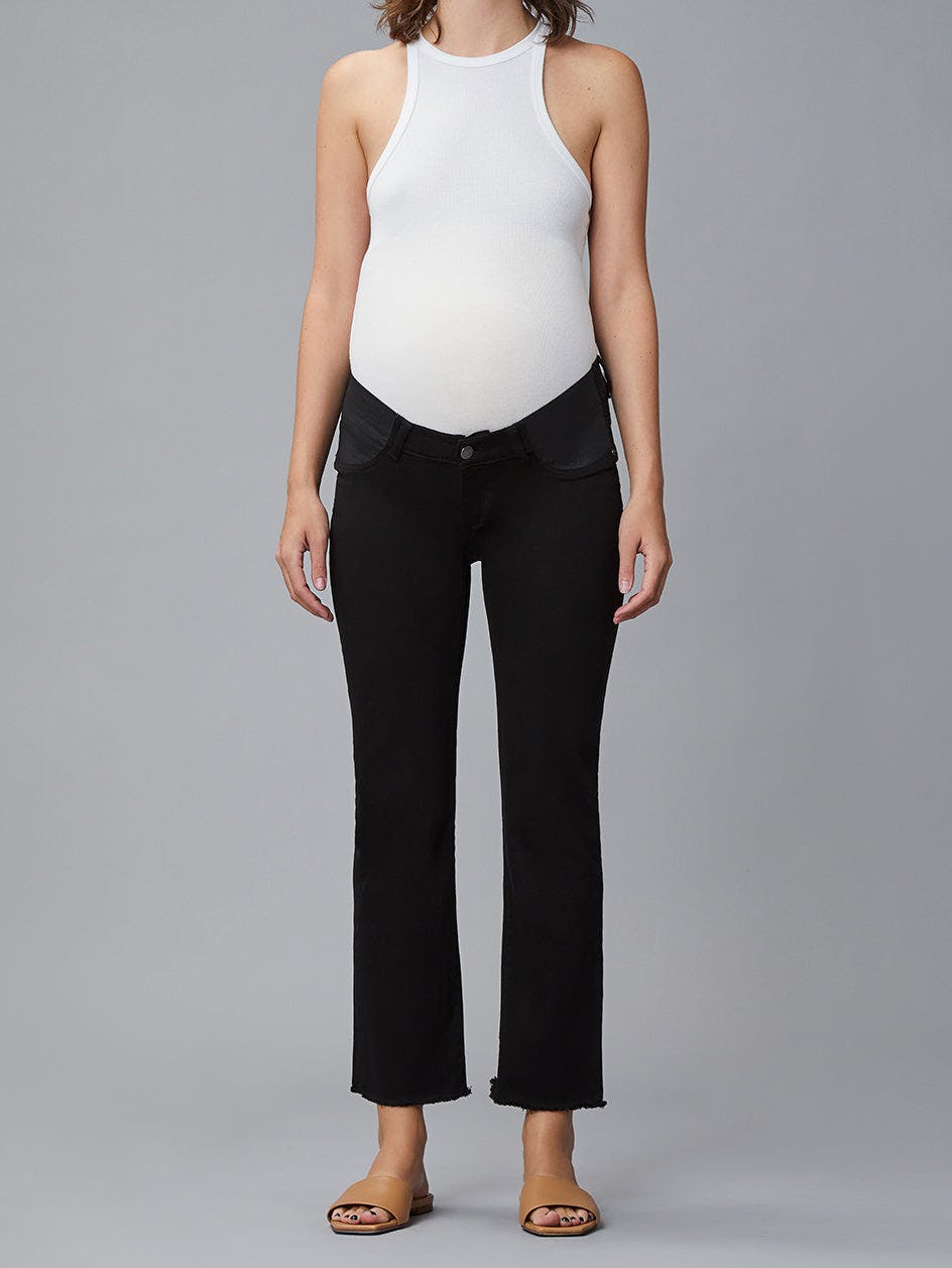Patti Straight Maternity Vintage Jeans | Black Peached Raw