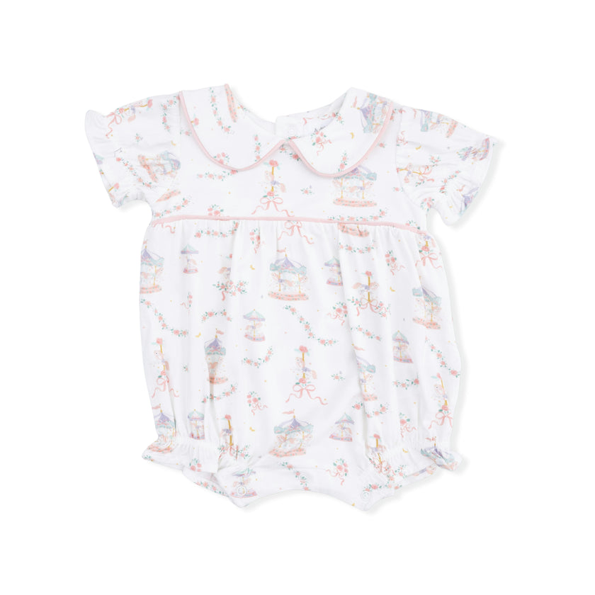 Carousel with Bows - Classic Puff Sleeve Babydoll Bubble