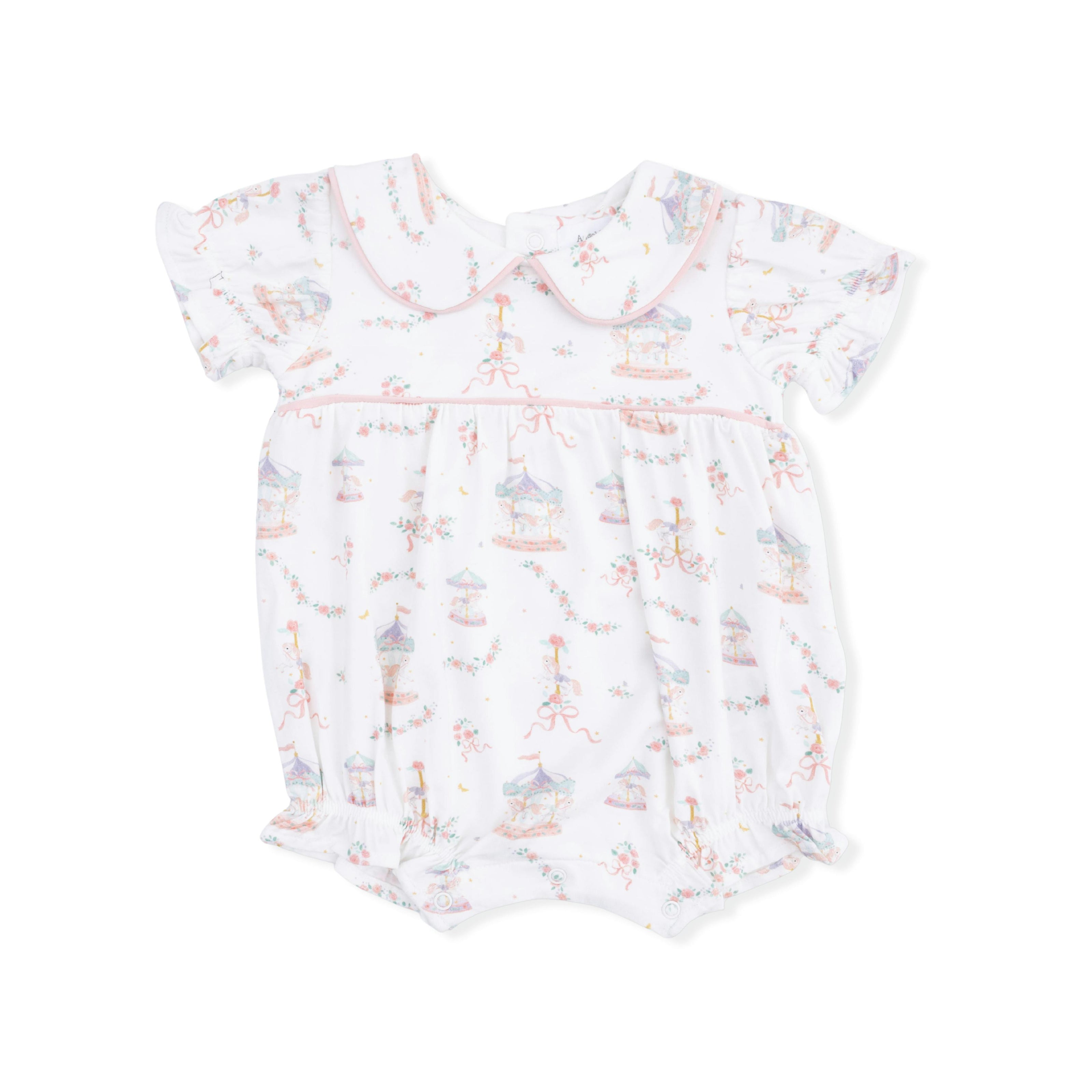 Carousel with Bows - Classic Puff Sleeve Babydoll Bubble