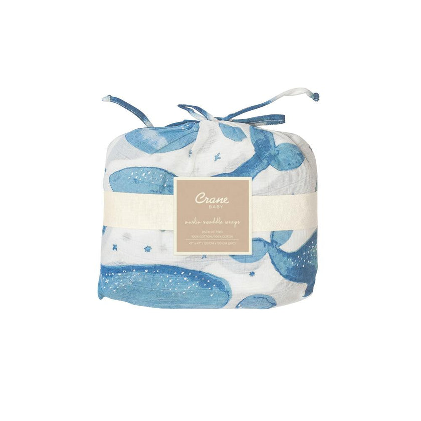 Caspian Cotton Muslin Swaddle Blanket Set (Ocean, Set of 2)