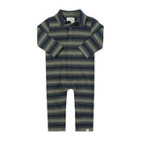 KINGSTON Blue/Green Stripe Polo Romper