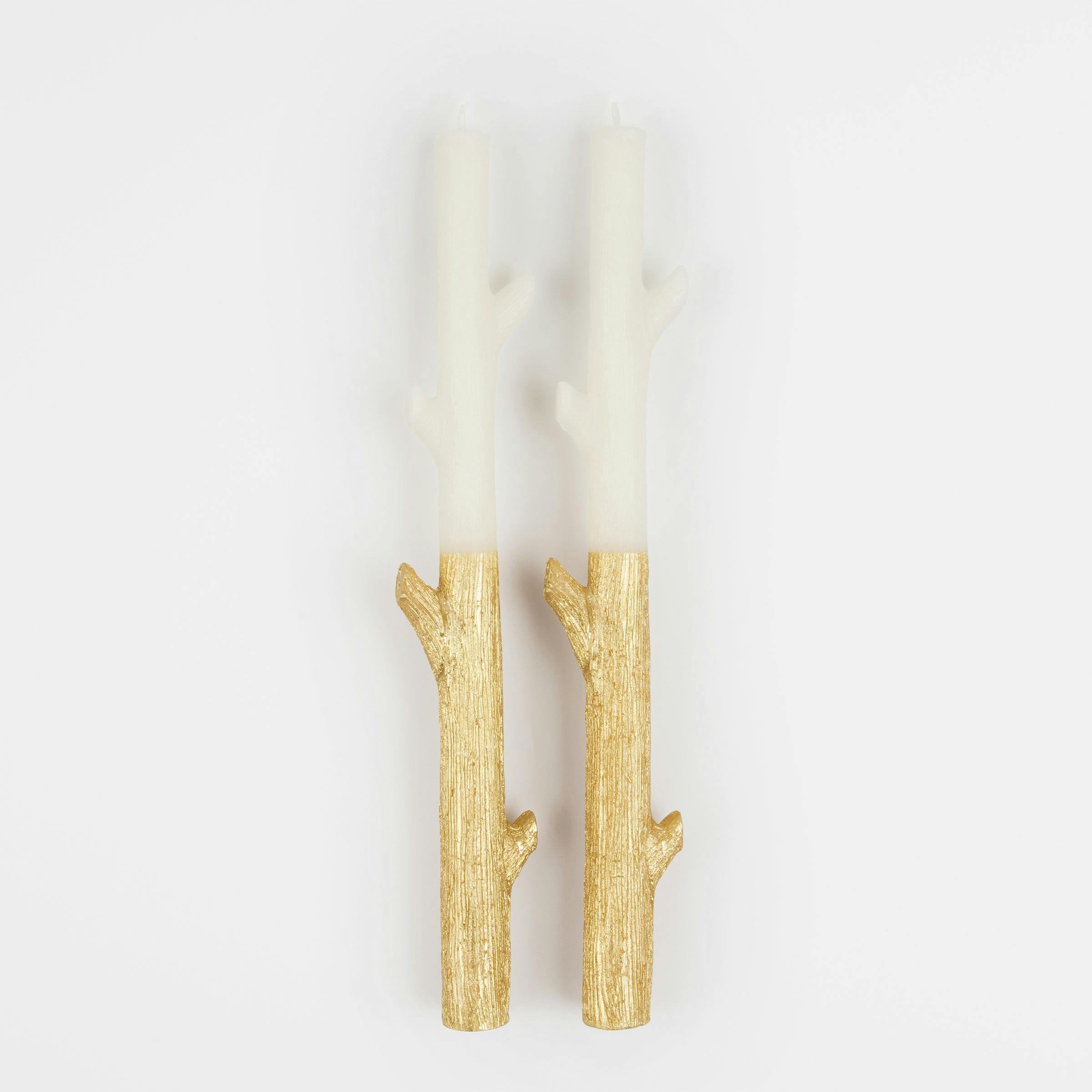 Gold Dipped Stick Candles