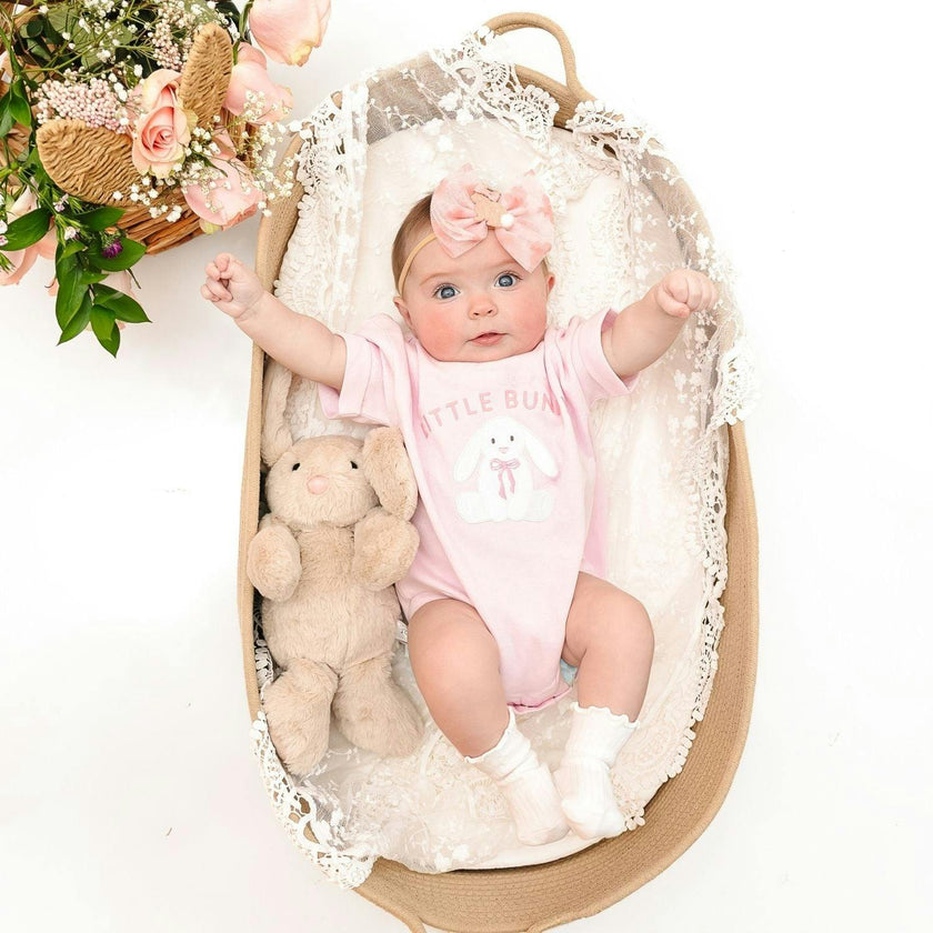 Honey Bunny Easter Tulle Bow Baby Headband