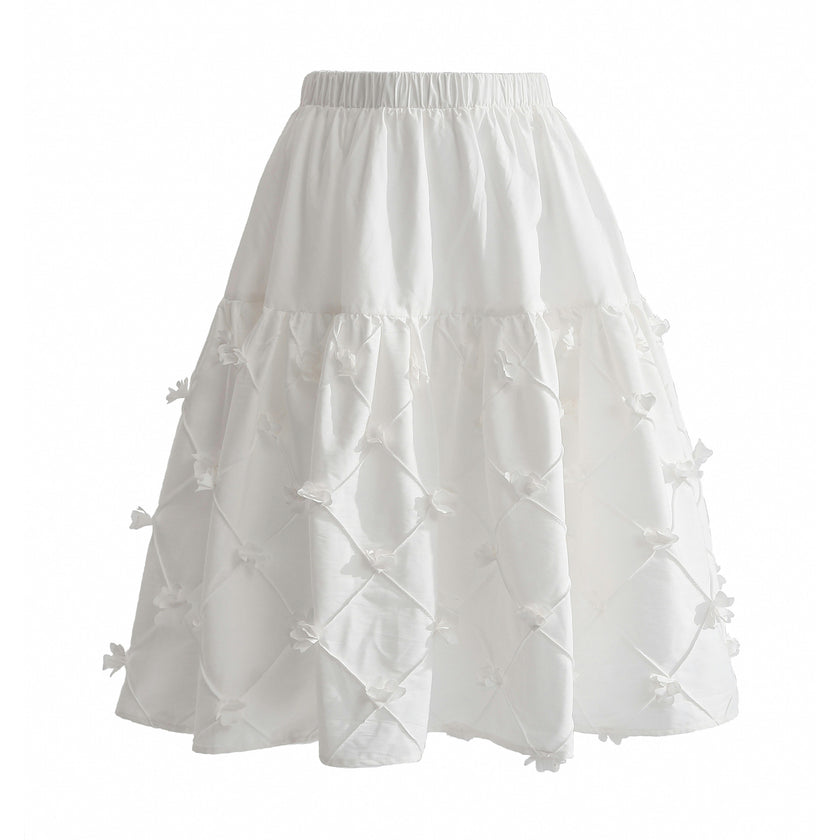 White Lucienne Quilted Skirt Set
