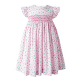 Flutter Sleeve Floral Smocked Dress