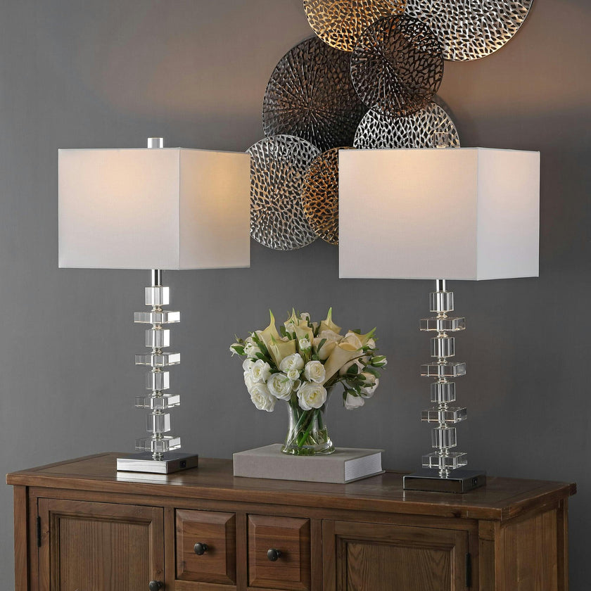 Deco Crystal Table Lamps with USB Port