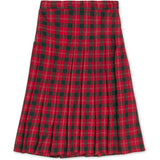 Organic Pleated Midi Skirt, Red