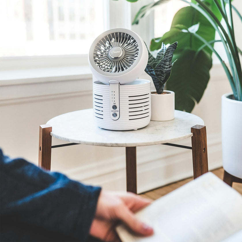 2-In-1 Desk Top Air Purifier & Fan - With HEPA Filter