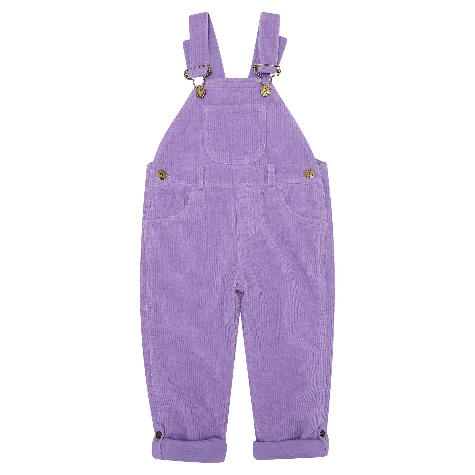 Violet Chunky Cord Overalls