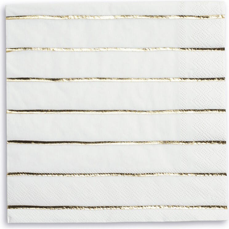 Gold Frenchie Striped Large Napkins