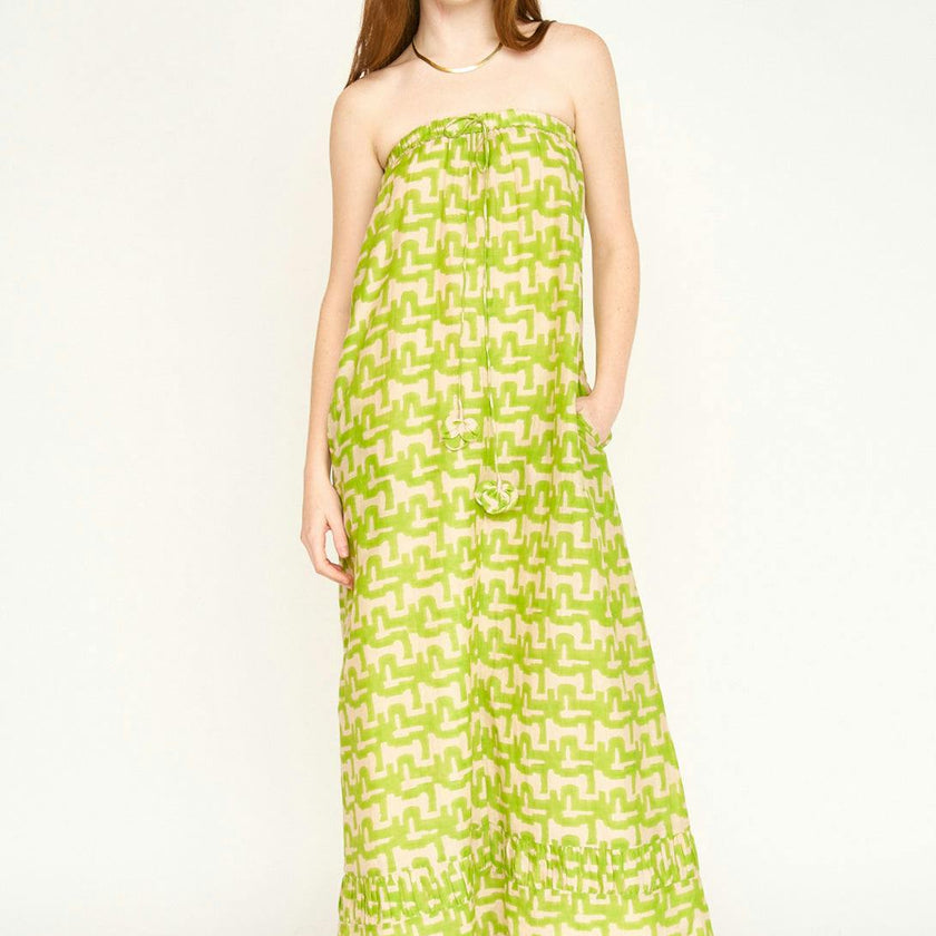 Bonaire Dress in Lime Popova