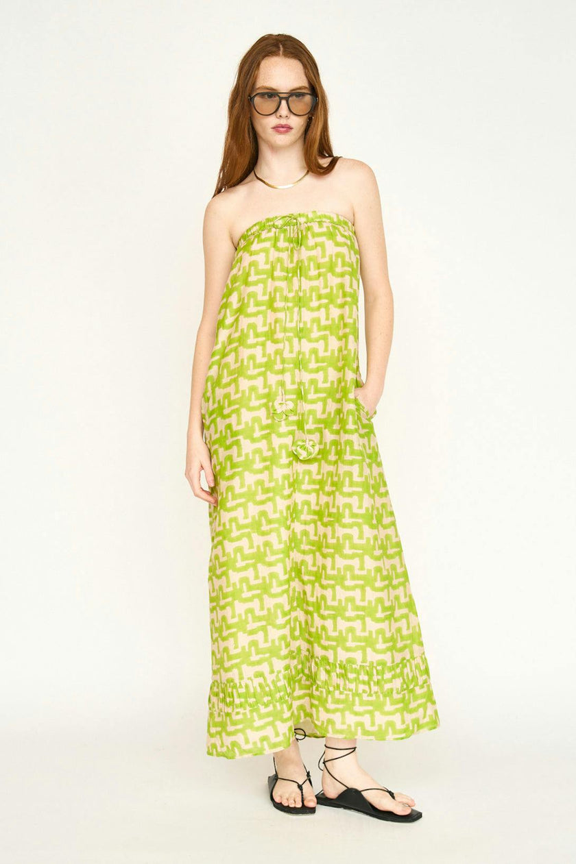 Bonaire Dress in Lime Popova
