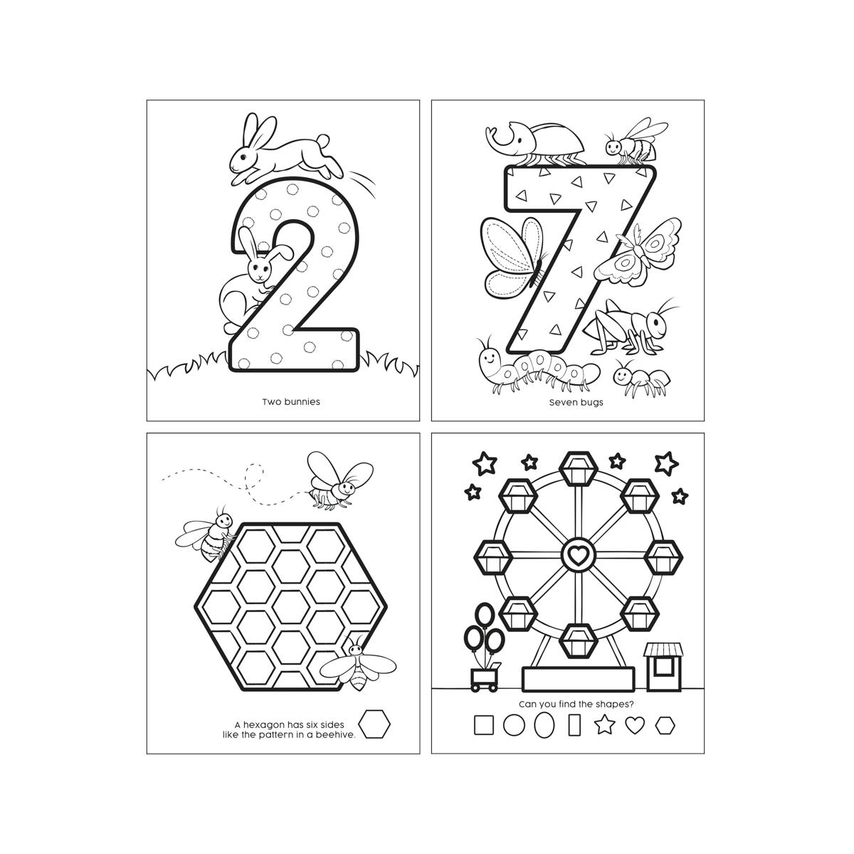 123: Shapes + Numbers Toddler Coloring Book